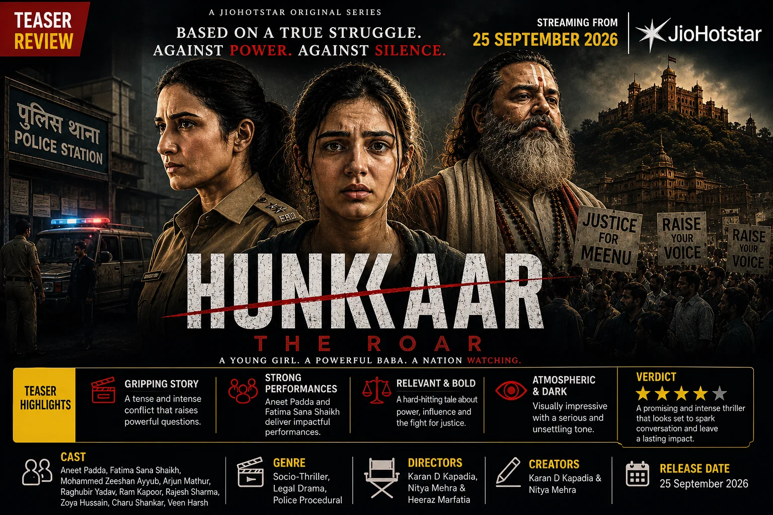 Hunkkaar – The Roar Teaser Review: A Gripping Fight Against Power, Influence and Silence