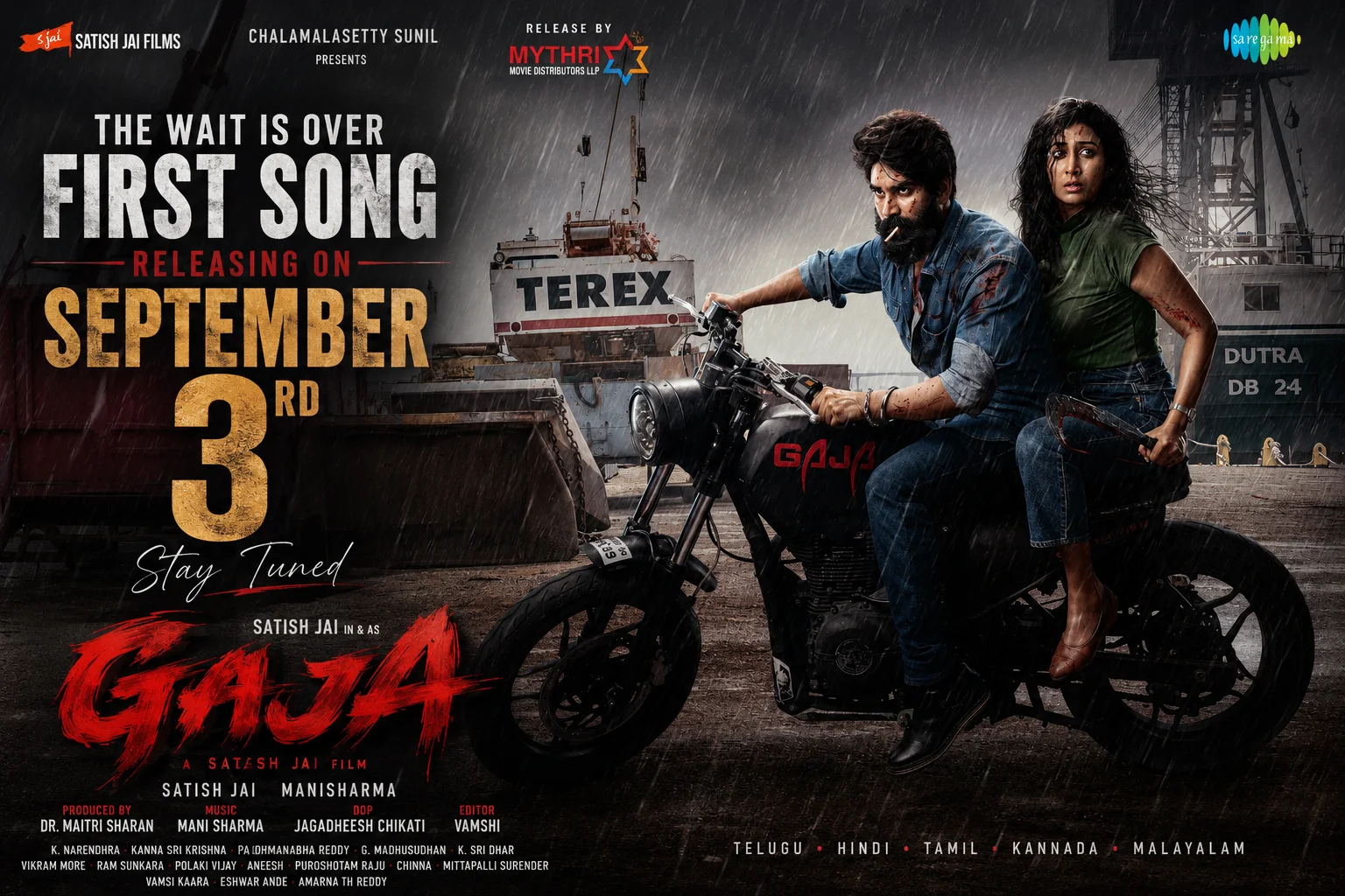Gaja first song releasing on September 3 featuring Satish Jai and Farnaz Shetty
